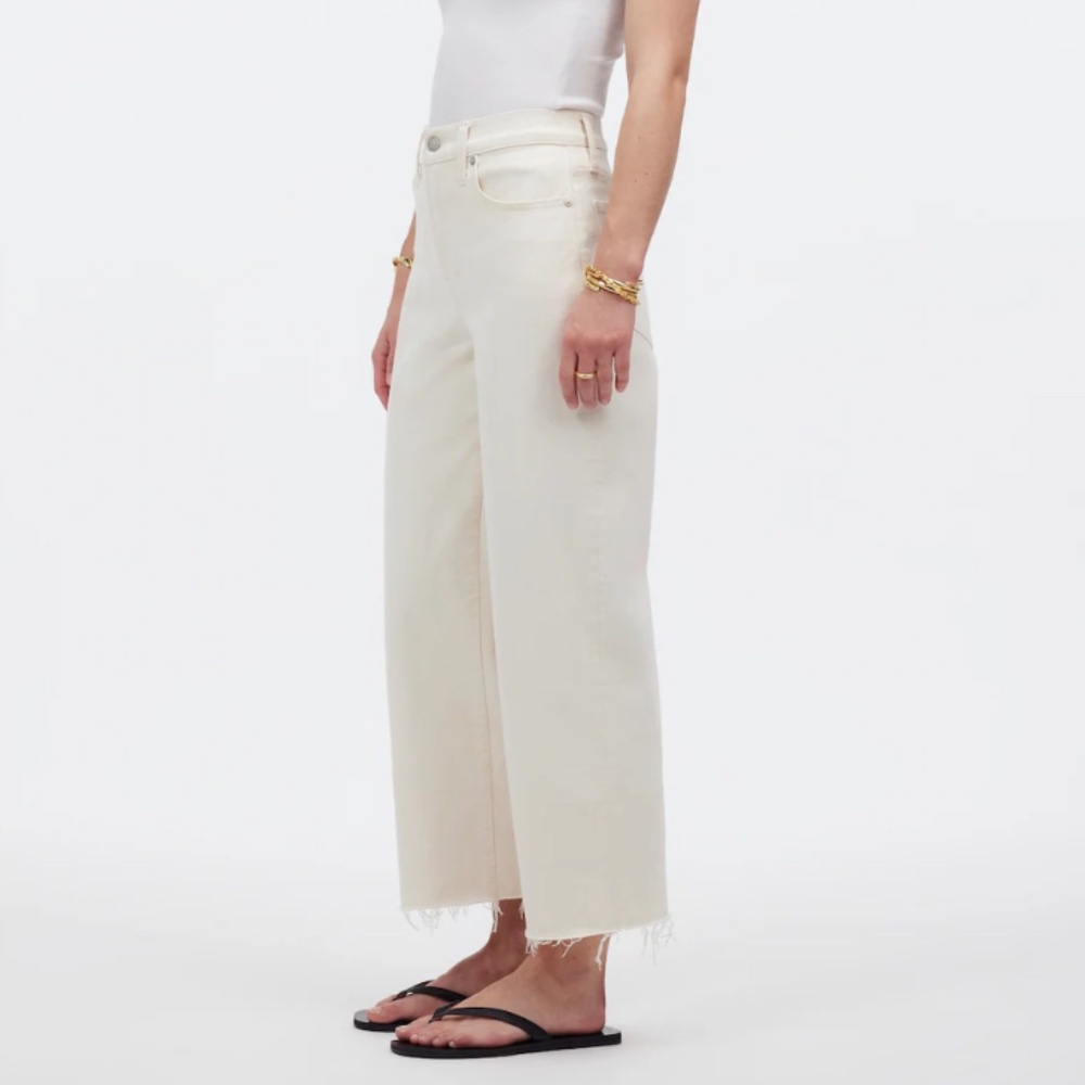Madewell White The Perfect Vintage Wide-Leg Crop Jean Waist 27